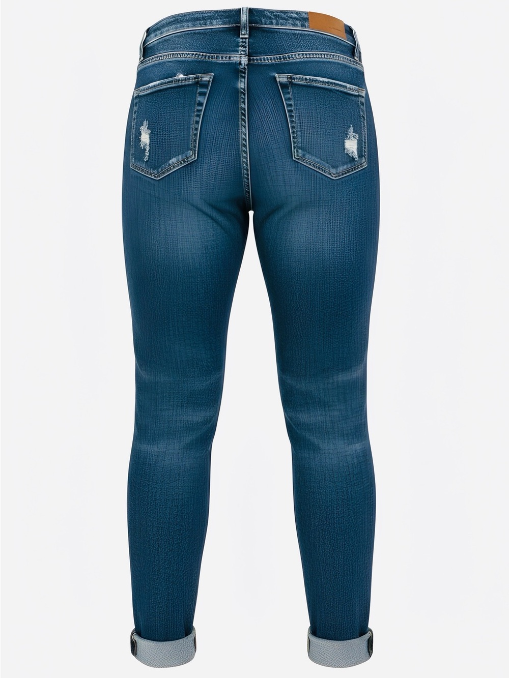 Bohme High-Rise Distressed Skinny Jeans in Dark Blue - Size 28 - Picture 2 of 4